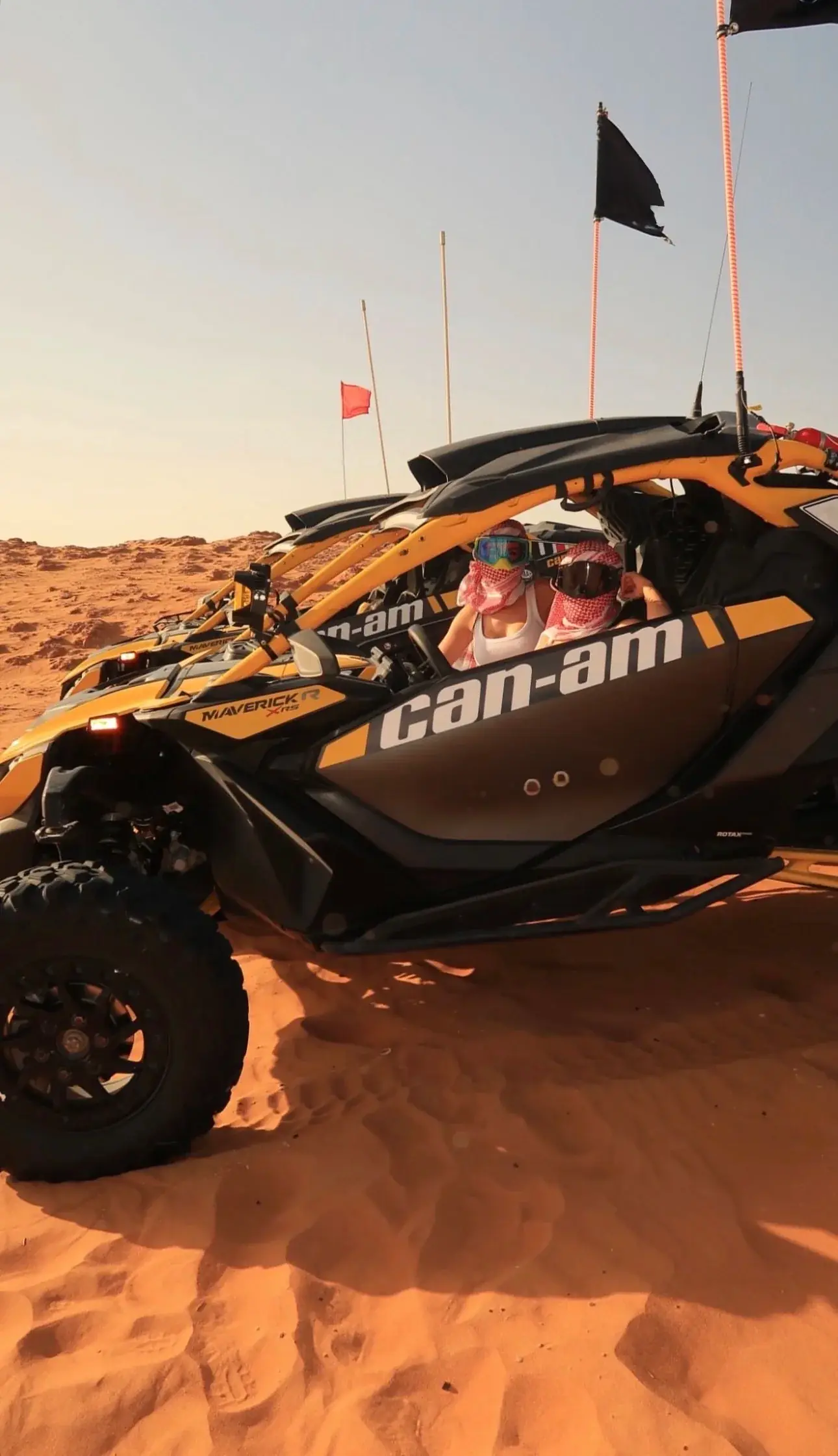 Self-drive dune buggy raid on the Lahbab Desert red dunes near Dubai